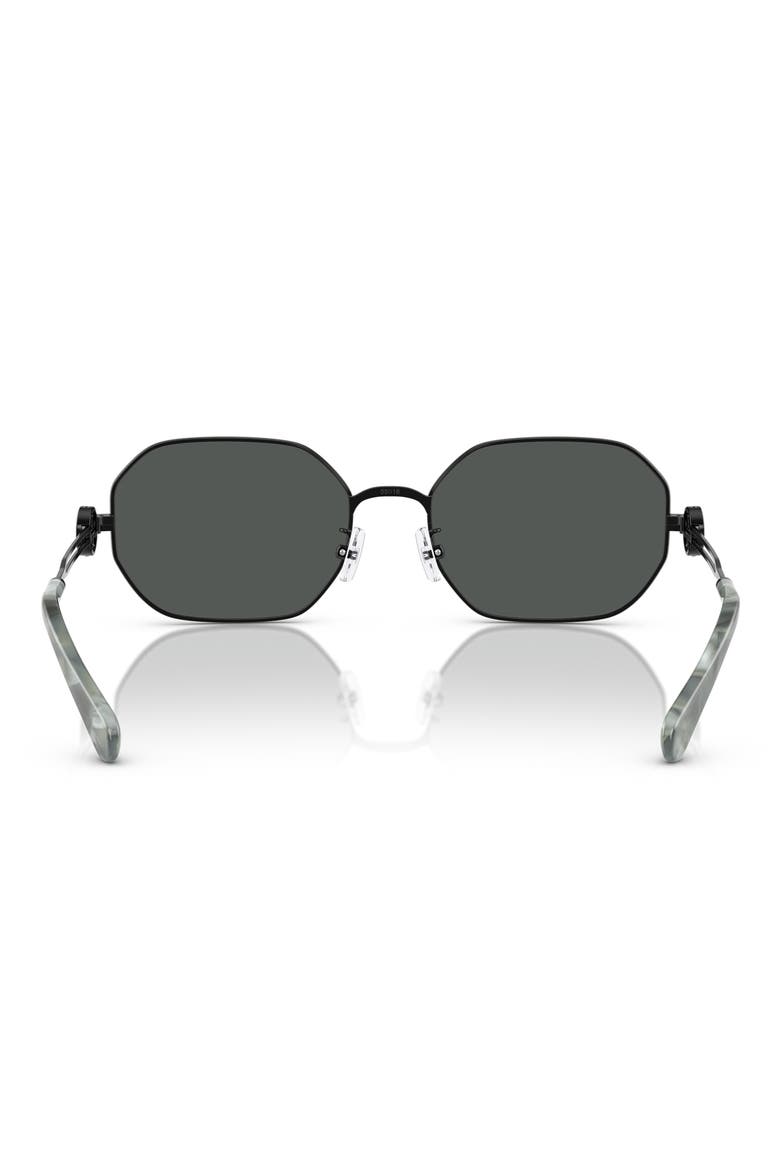 55mm Irregular Sunglasses, Alternate, color, SHINY BLACK