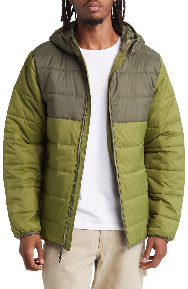 Vans Prospect Colorblock Hooded Puffer Jacket, Main, color,