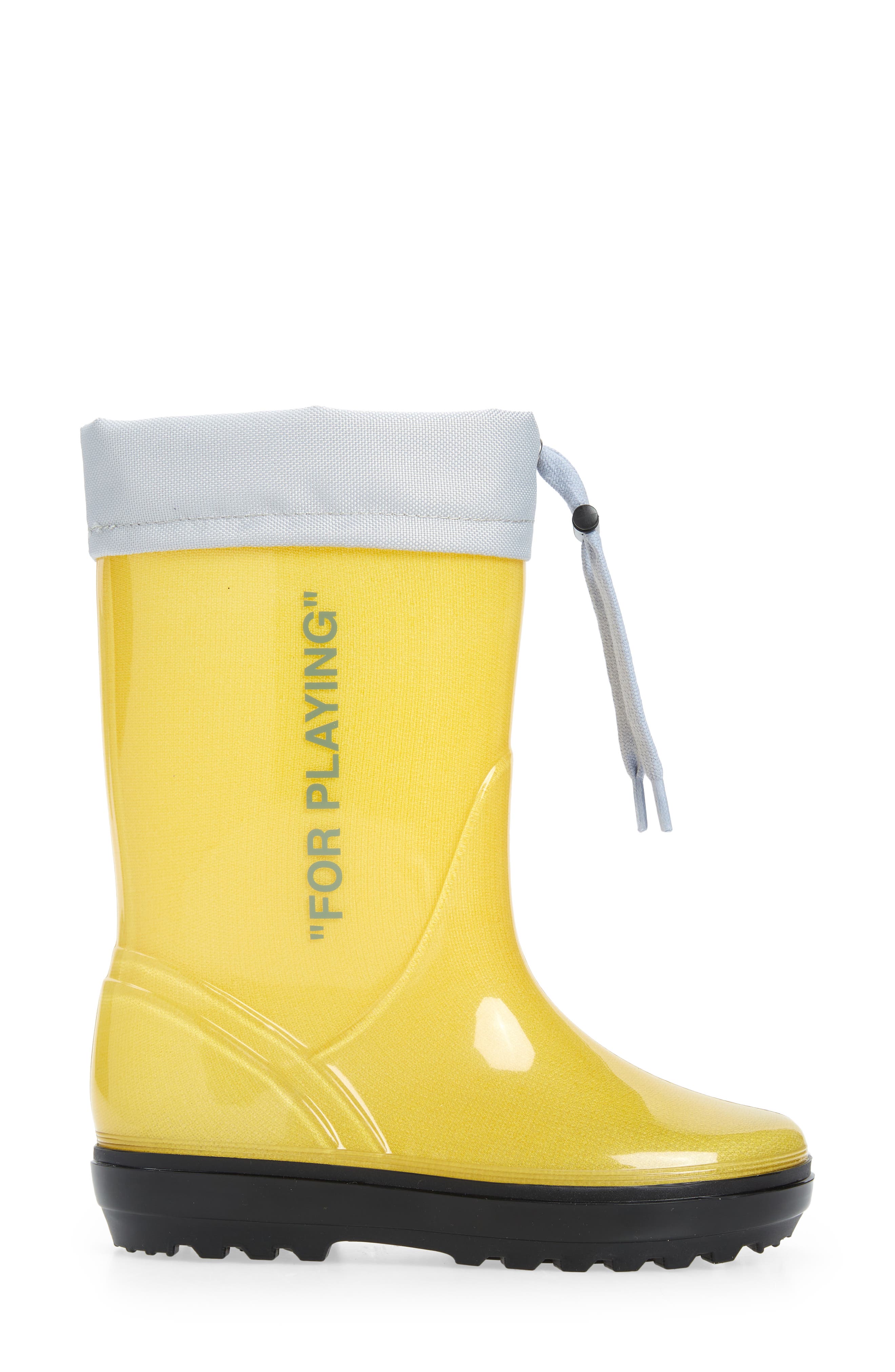 Rubber Rain Boot, Alternate, color, YELLOW/ GREY