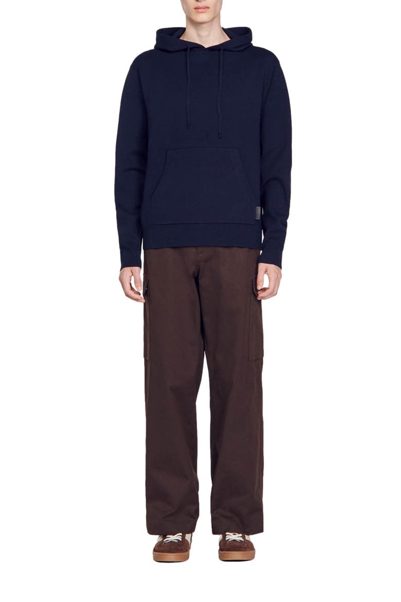 Knit hoodie, Alternate, color, Navy blue
