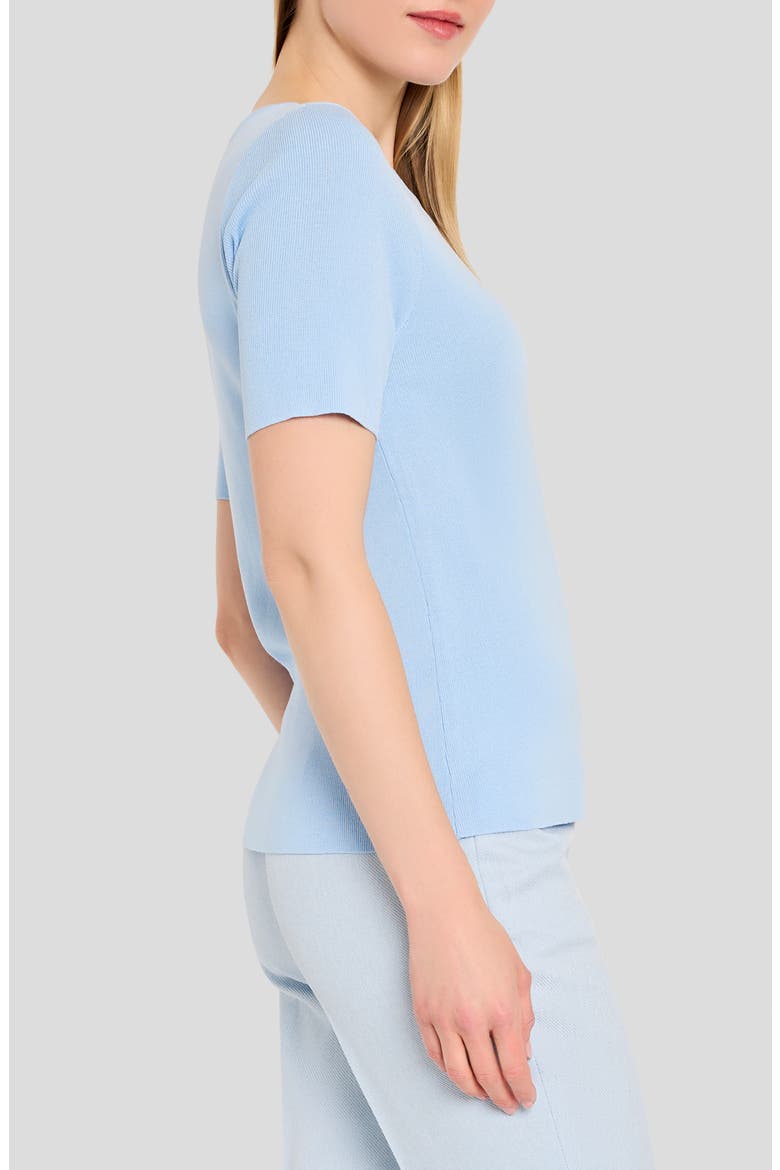 Short Sleeve Sweater, Alternate, color, ICE BLUE