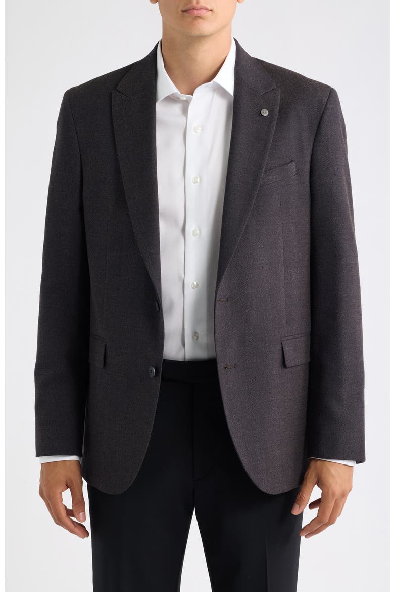 Rawdon Herringbone Sport Coat, Main, color, BURGUNDY