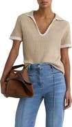 Reiss Ottilie Split Neck Knit Top