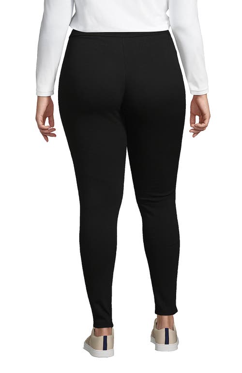 Lands' End High Rise Serious Sweats Fleece Lined Pocket Leggings In Black