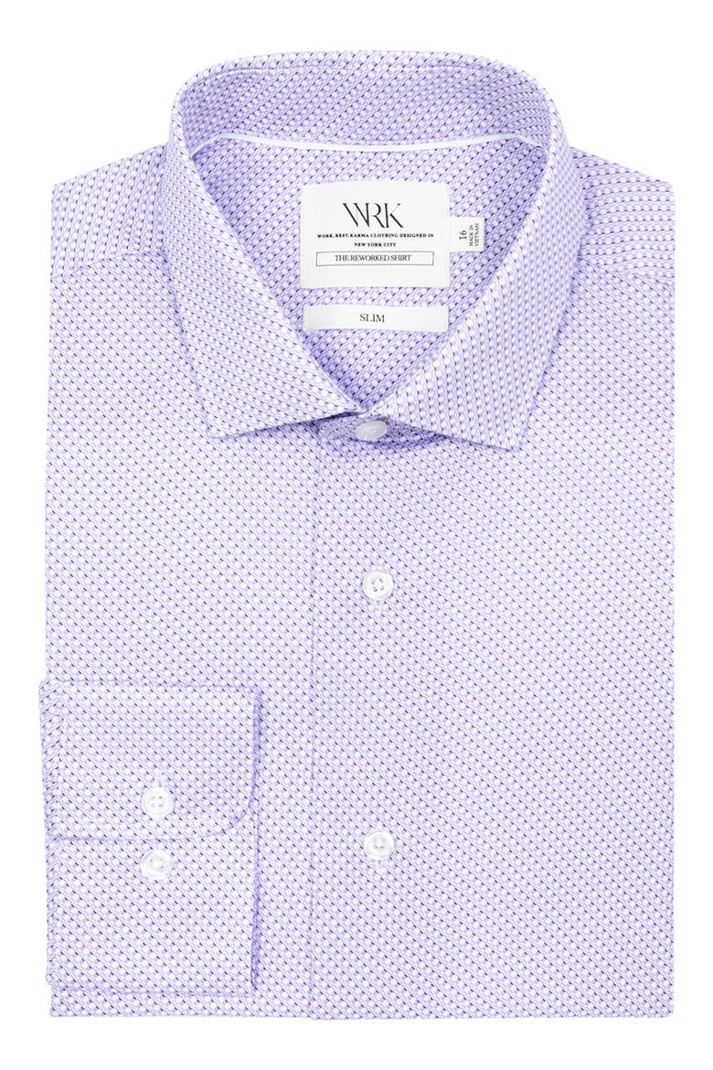 Slim Fit Crisscross Reworked Dress Shirt, Alternate, color, LILAC