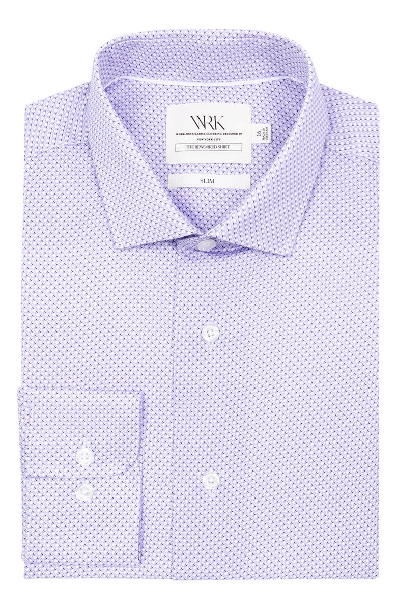 W.R.K Slim Fit Crisscross Reworked Dress Shirt, Alternate, color, Lilac