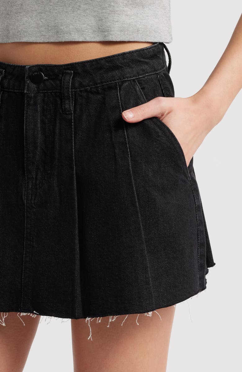 PTCL Everest Pleat Denim Miniskirt, Alternate, color, Black