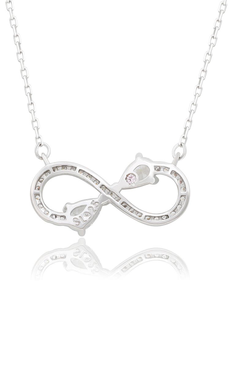 SUZY LEVIAN White Cubic Zirconia Infinity Pendant Necklace, Alternate, color, White