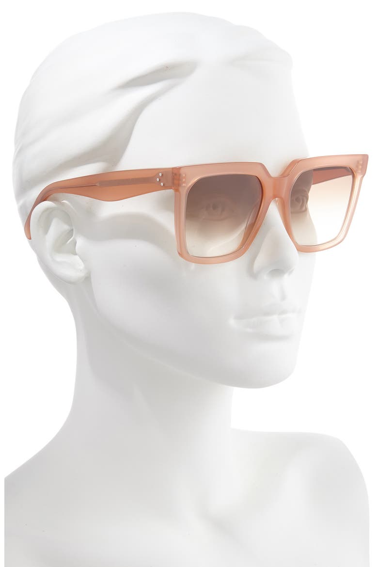 55mm Gradient Square Sunglasses, Alternate, color, SHINY PINK/ GRADIENT BROWN