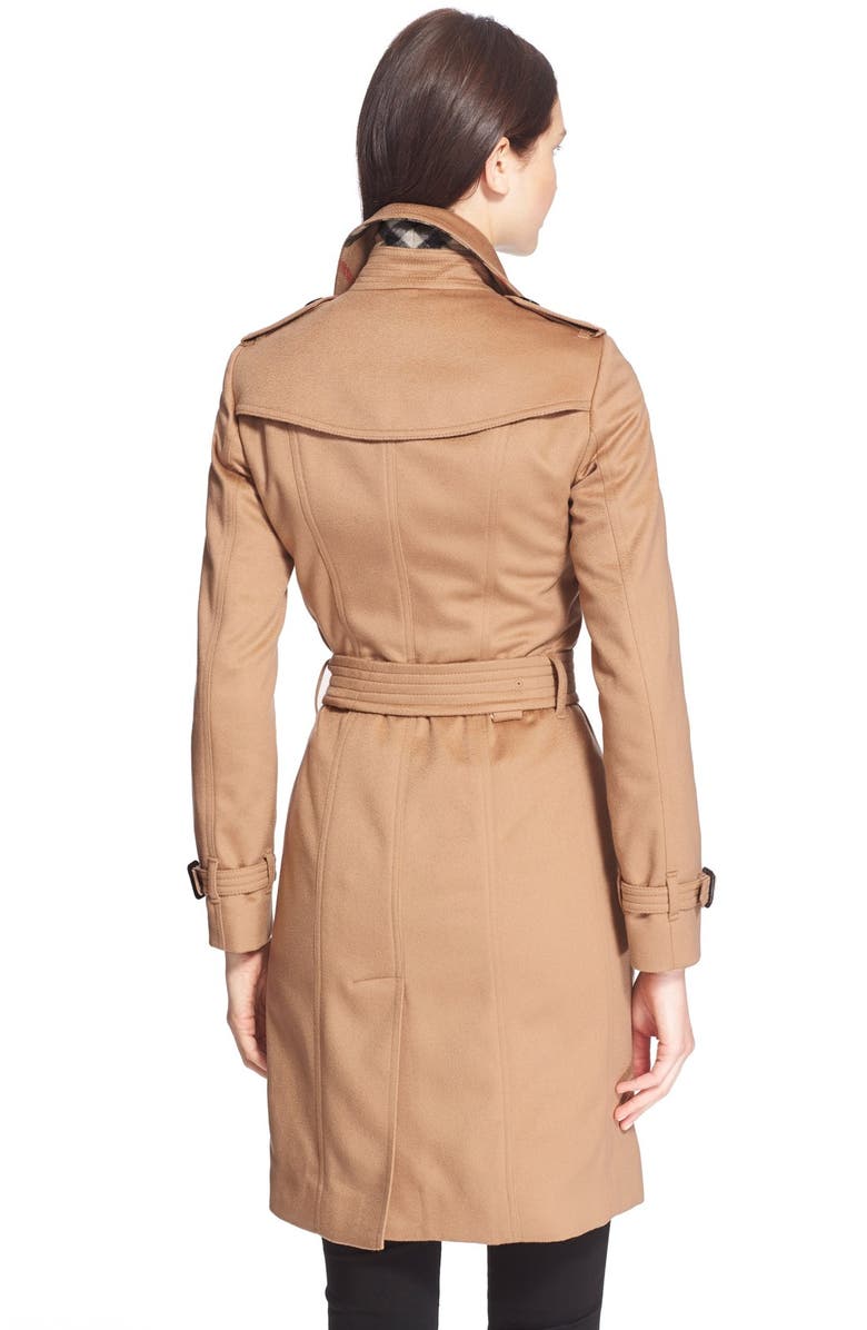 Burberry London Burberry London 'Sandringham' Long Slim Cashmere Trench Coat, Alternate, color, 