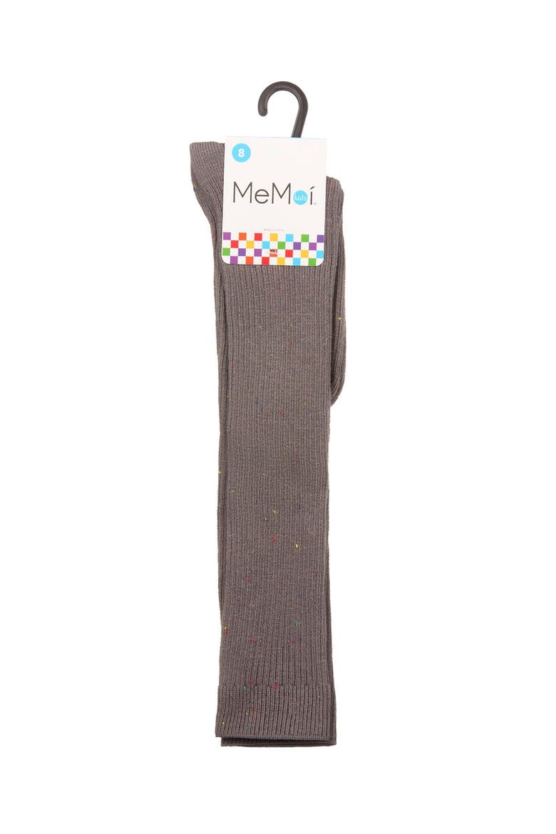 Thin Ribbed Speckled Knee High, Alternate, color, Charcoal