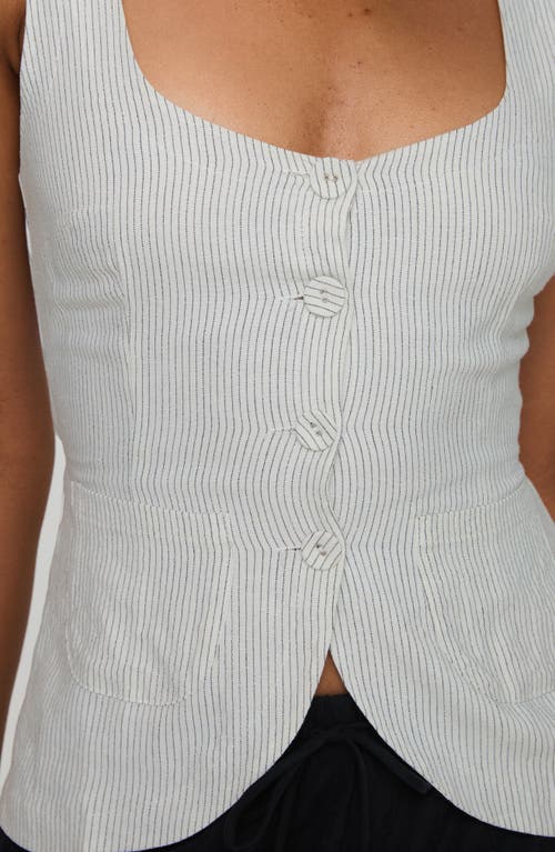 Princess Polly Spirito Pinstripe Square Neck Vest