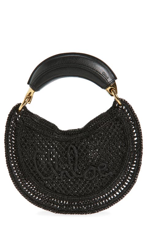 Summer Banana Raffia Hobo Bag