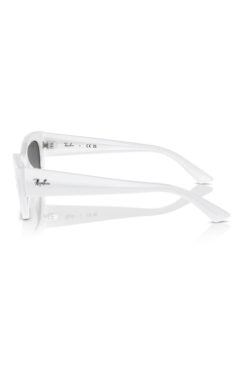 Zena 52mm Geometric Sunglasses, Alternate, color, GREY FLASH