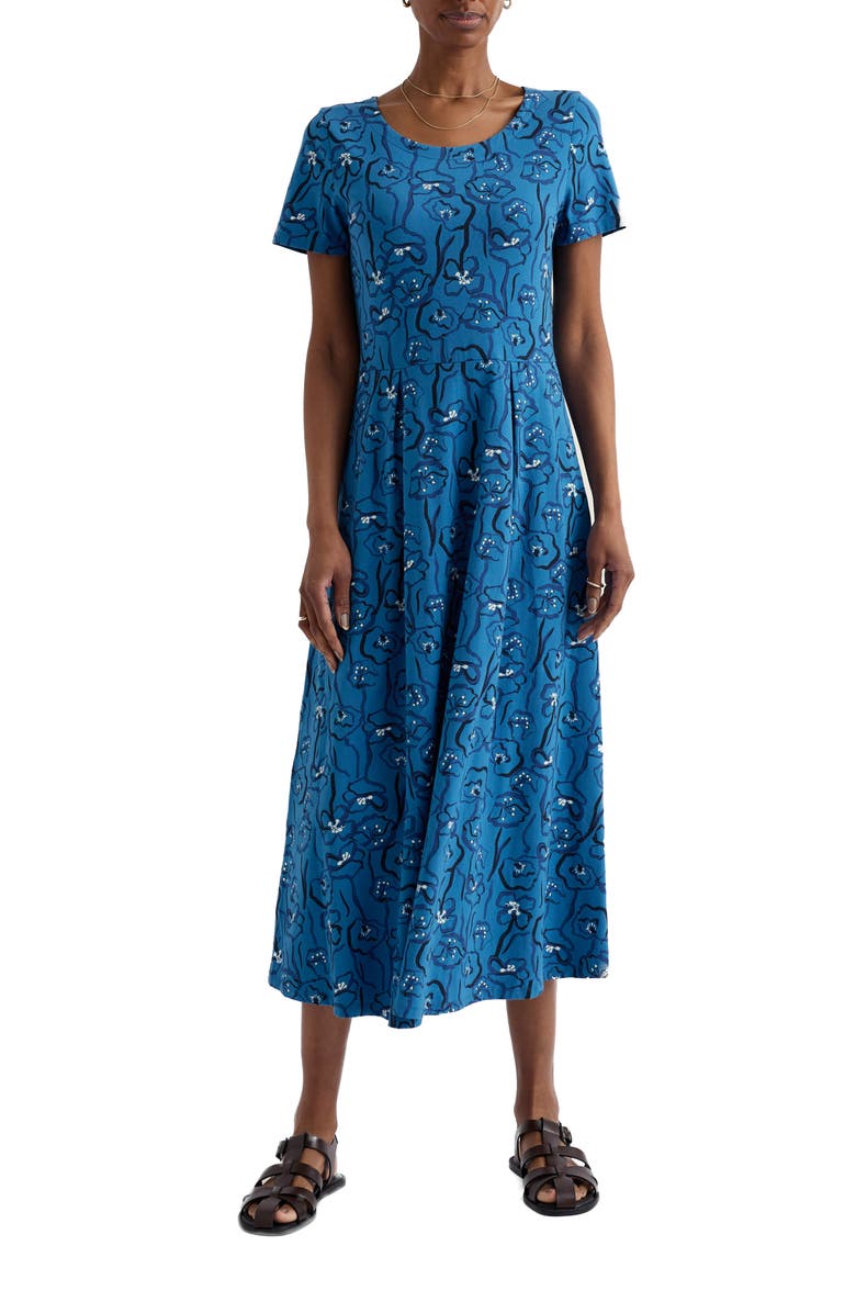 Seasalt Cornwall Veronica Floral Stretch Organic Cotton Midi Dress, Main, color,
