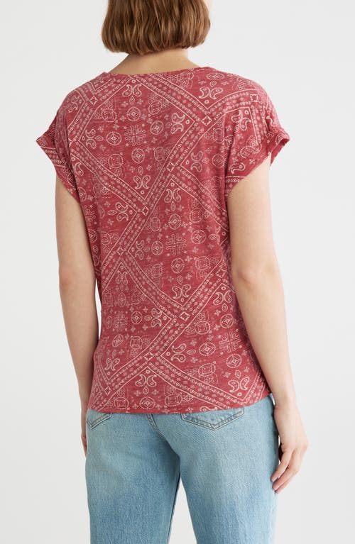 Lucky Brand Bandana Print Twist Front T-shirt