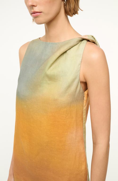Shop Staud Boa Ombré Linen Shift Dress In Pastel Clouds