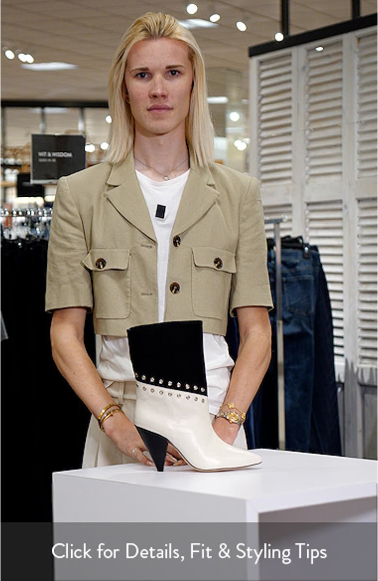 Romy Grommet Pointed Toe Leather Bootie, sales video thumbnail