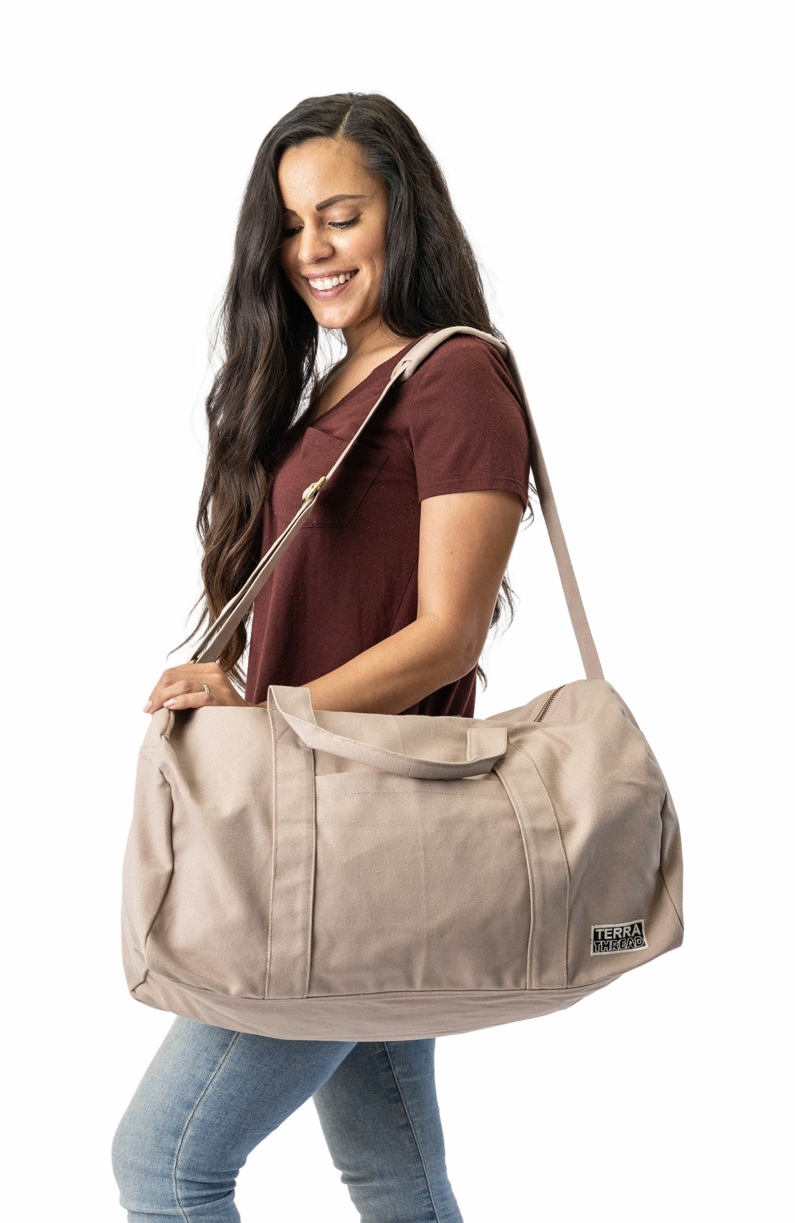 Organic Cotton Duffle Bag, Alternate, color, Sand Dune