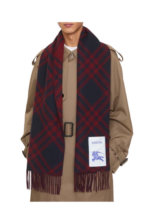 Burberry Check Cashmere Scarf In Black