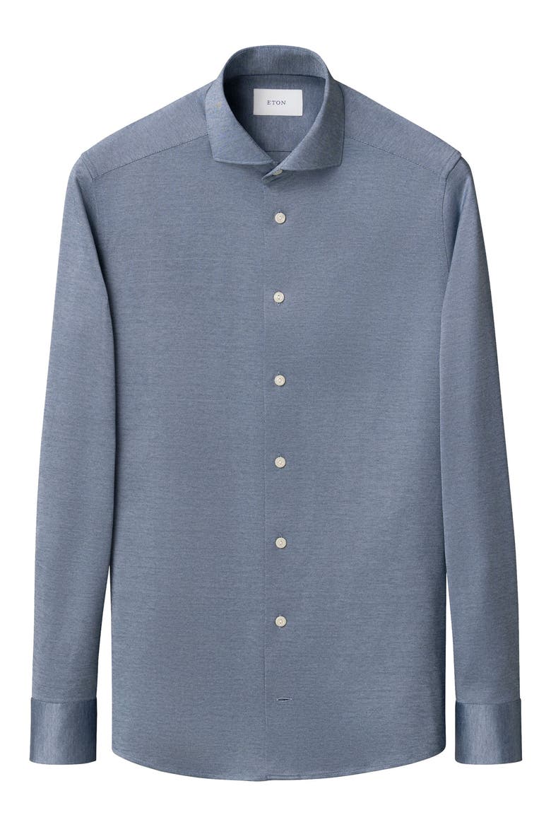 Contemporary Fit Filo Di Scozia Knit Shirt, Alternate, color, DARK BLUE