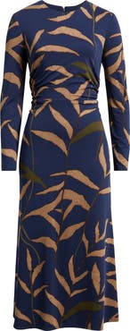 Julia Jordan Abstract Print Long Sleeve Midi Dress