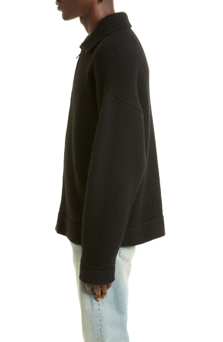 The Elder Statesman Plait Gender Inclusive Cashmere Zip Jacket, Alternate, color,