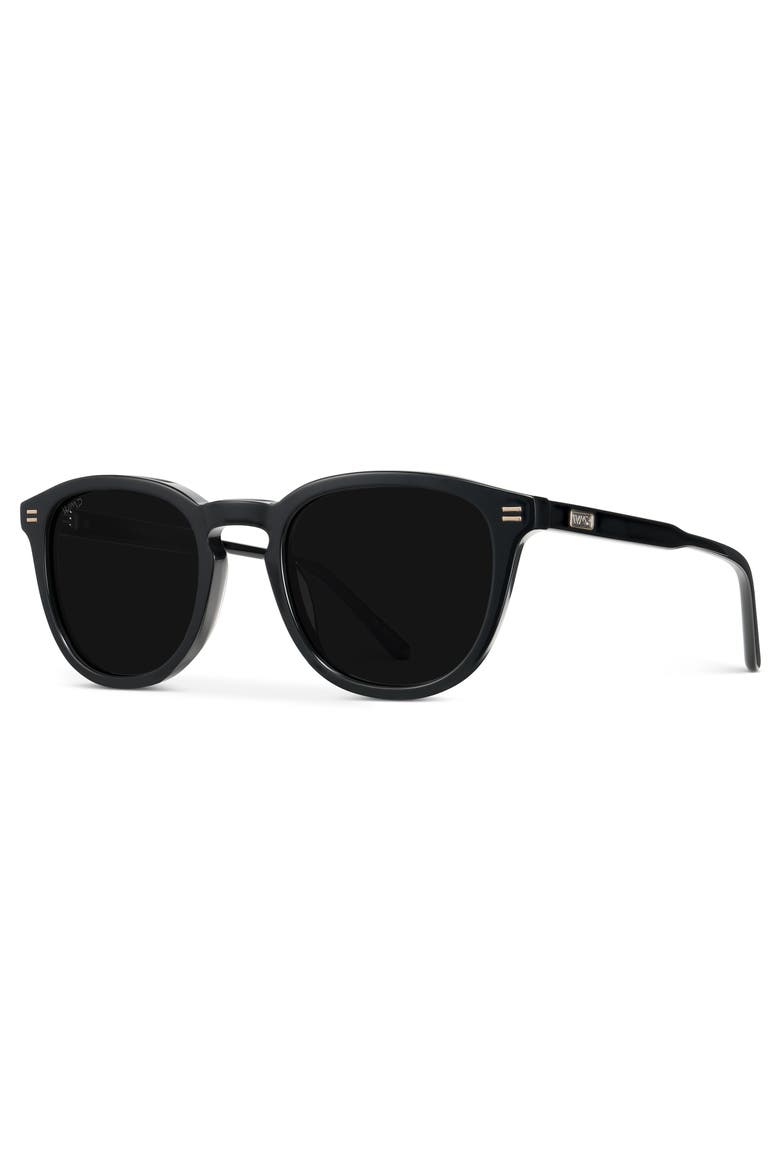 Walker - 50mm Rounded Oval Polarized Sunglasses, Alternate, color, Black