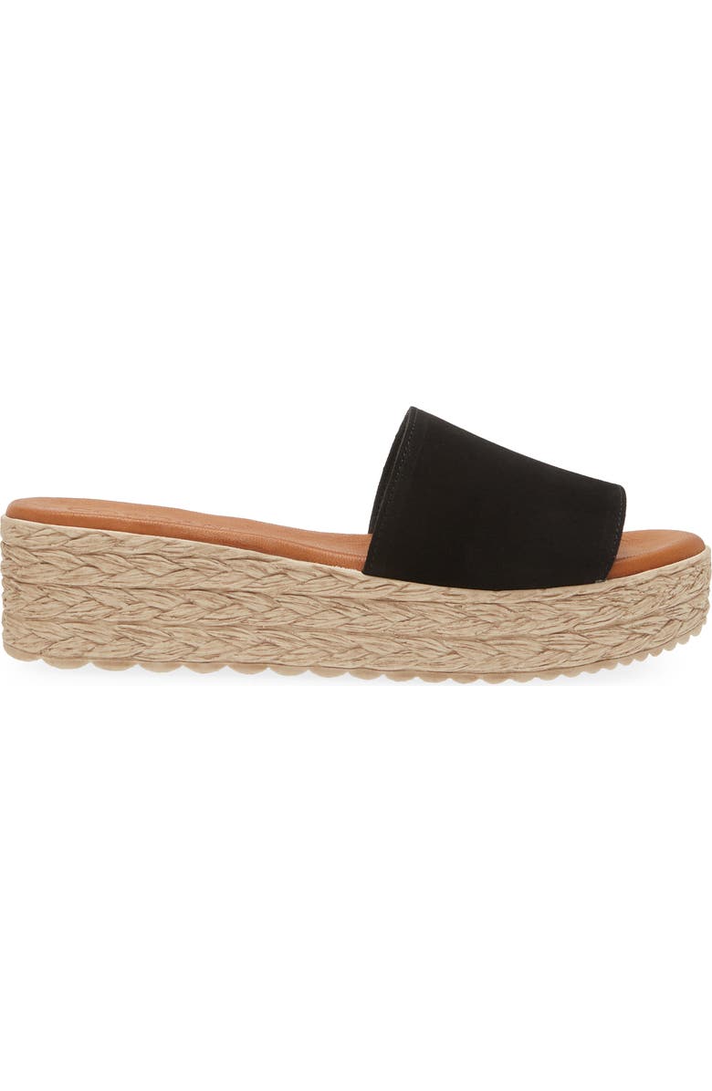 Cordani Bizzy Espadrille Platform Wedge Slide Sandal, Alternate, color, Black Suede