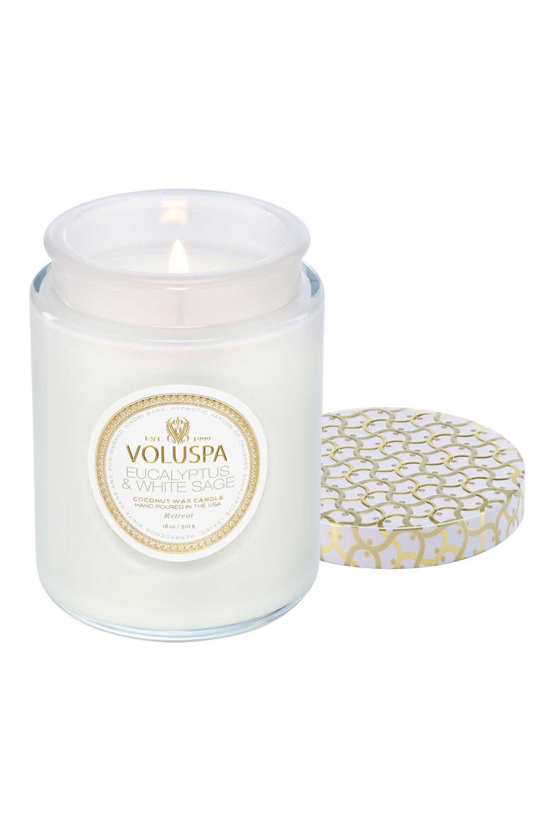 Eucalyptus & White Sage Large Jar Candle, Alternate, color, EUCALYPTUS & WHITE SAGE