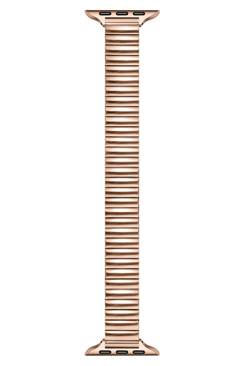 Slink Skinny Elastic Stainless Steel Apple Watch® Watchband, Main, color, ROSE GOLD