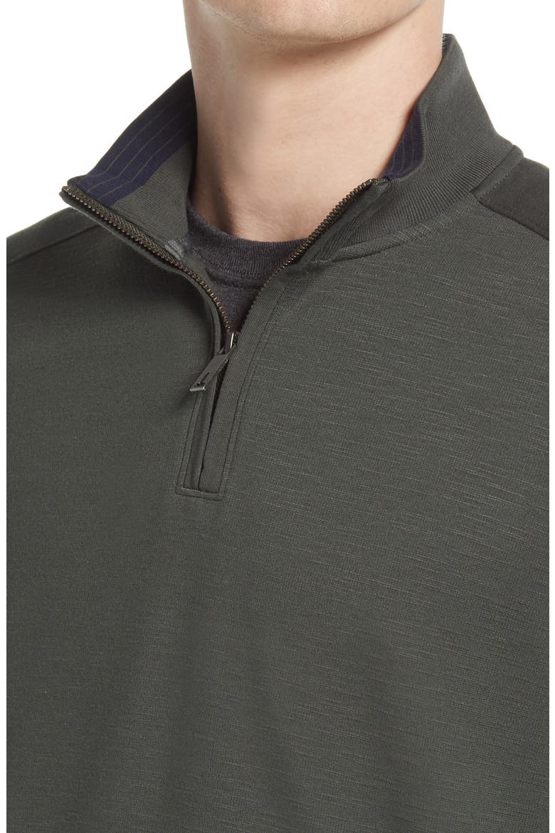Ted Baker Caravan Quarter Zip Pullover, Alternate, color, DARK GREEN