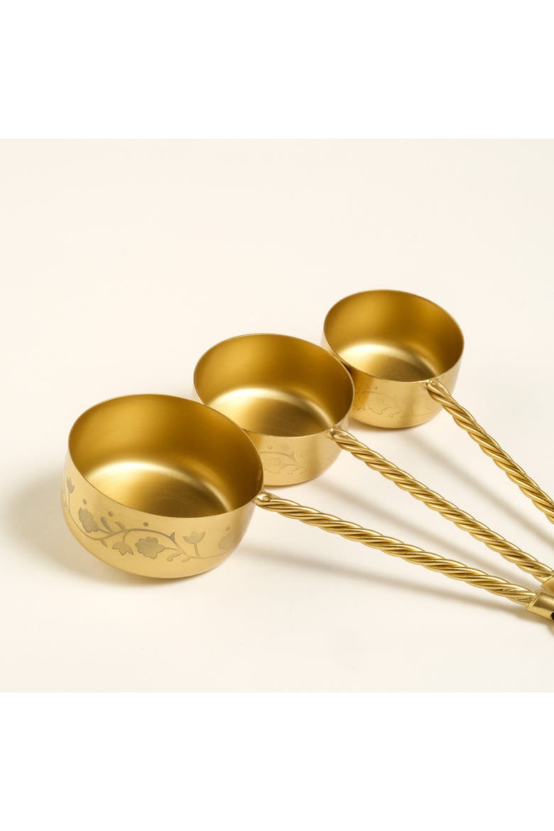 Tanda Steel Measurement Set of 3 Pcs 8" Kitchen Essential, Alternate, color, Metallic Gold