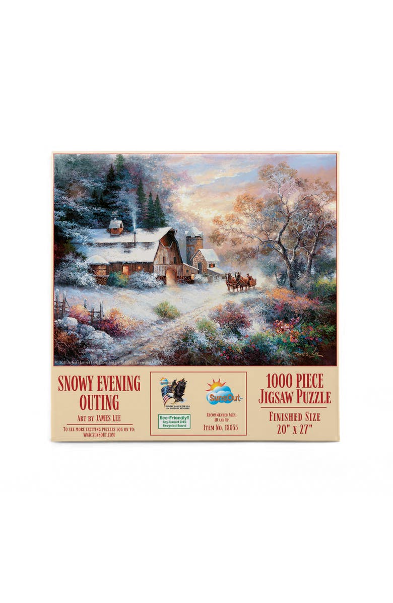 Sunsout Snowy Evening Outing 1000 piece Jigsaw Puzzle for Adults, Alternate, color, Multicolor