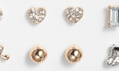 Bp. Set Of 9 Earrings In Gold Rhodium Crystal