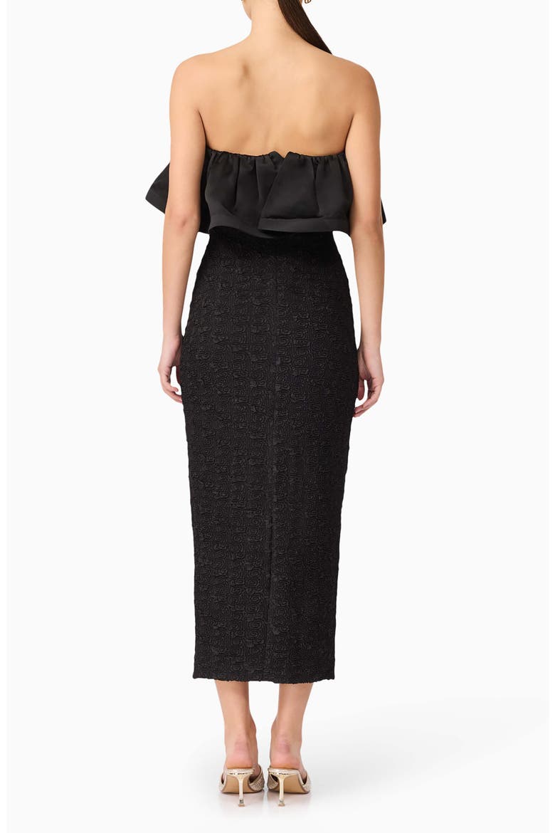 Dandelione Strapless Body-Con Midi Dress, Alternate, color, BLACK