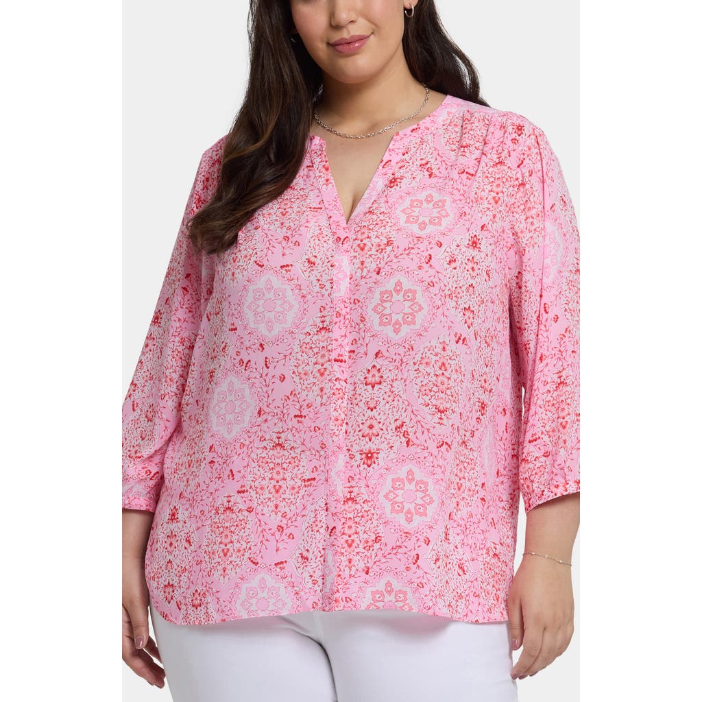 Nydj Pintuck Blouse In Isla Magica