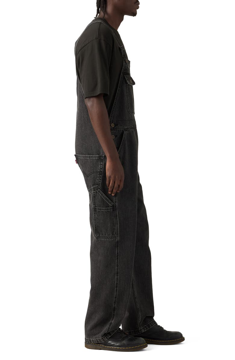 Levi's Loose Cotton Denim Overalls, Alternate, color, Darkly Wash Overall