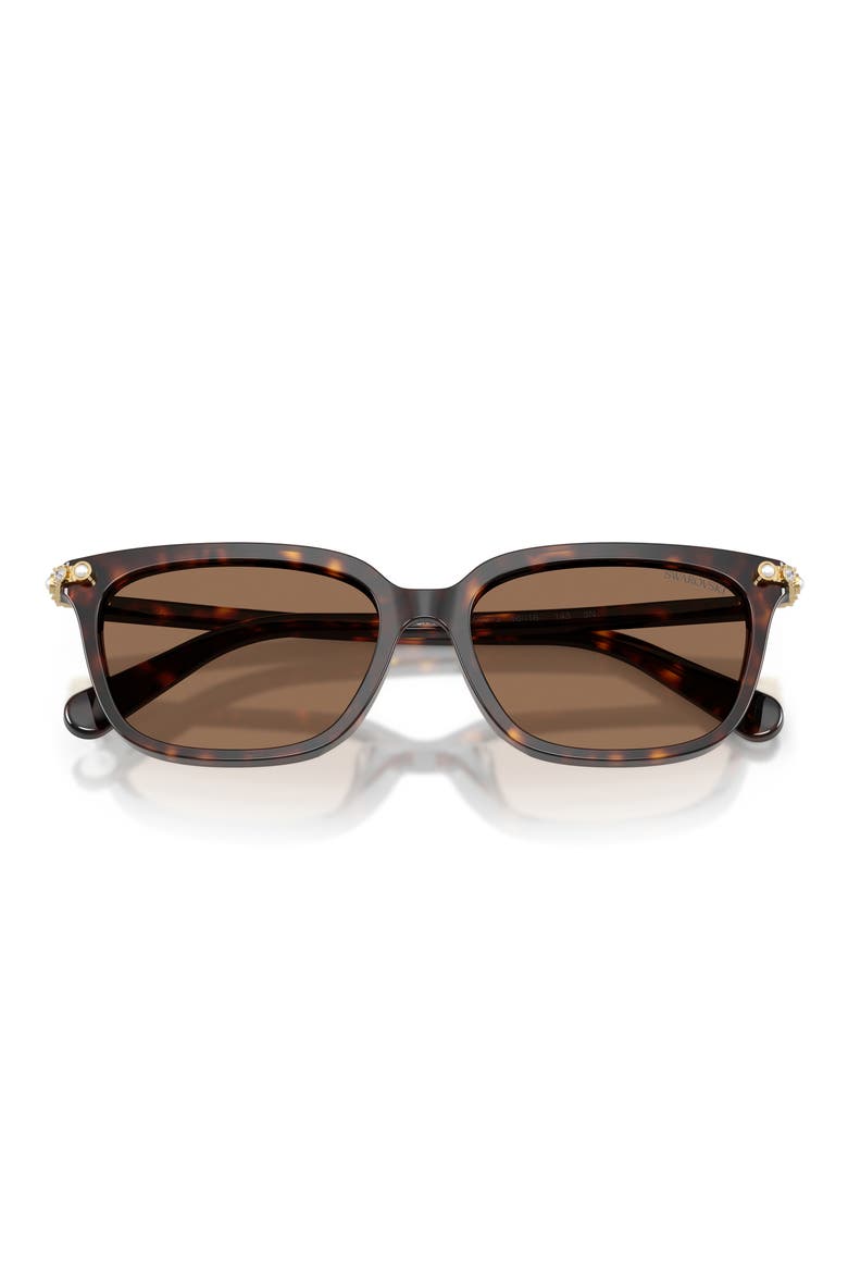 56mm Pillow Sunglasses, Alternate, color, HAVANA / DARK BROWN