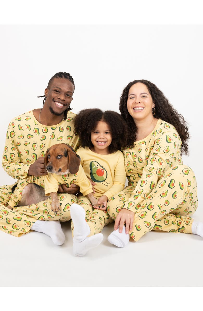 Leveret Footed Cotton Matching Family Pajamas, Nature & Water Prints, Alternate, color, Avocado