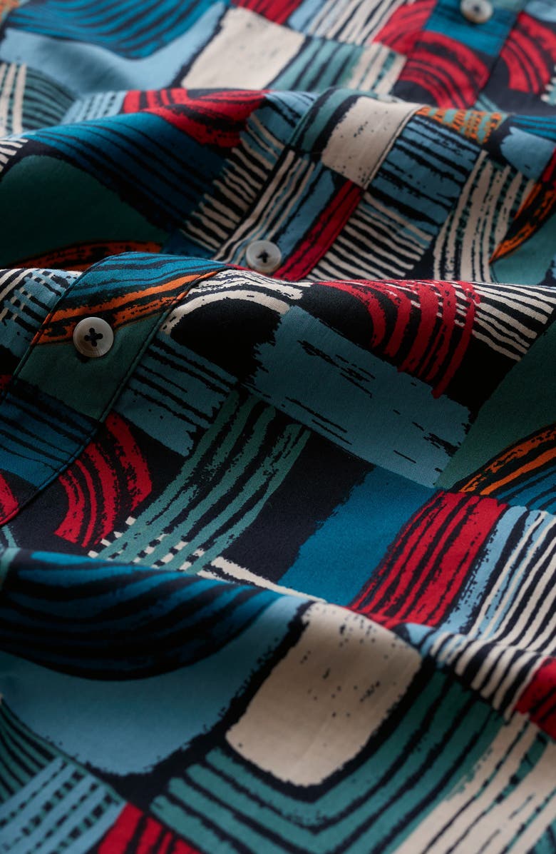 Seasalt Cornwall Godrev Print Organic Cotton Shirt, Alternate, color, Drawn Shapes Sketch Inkwell