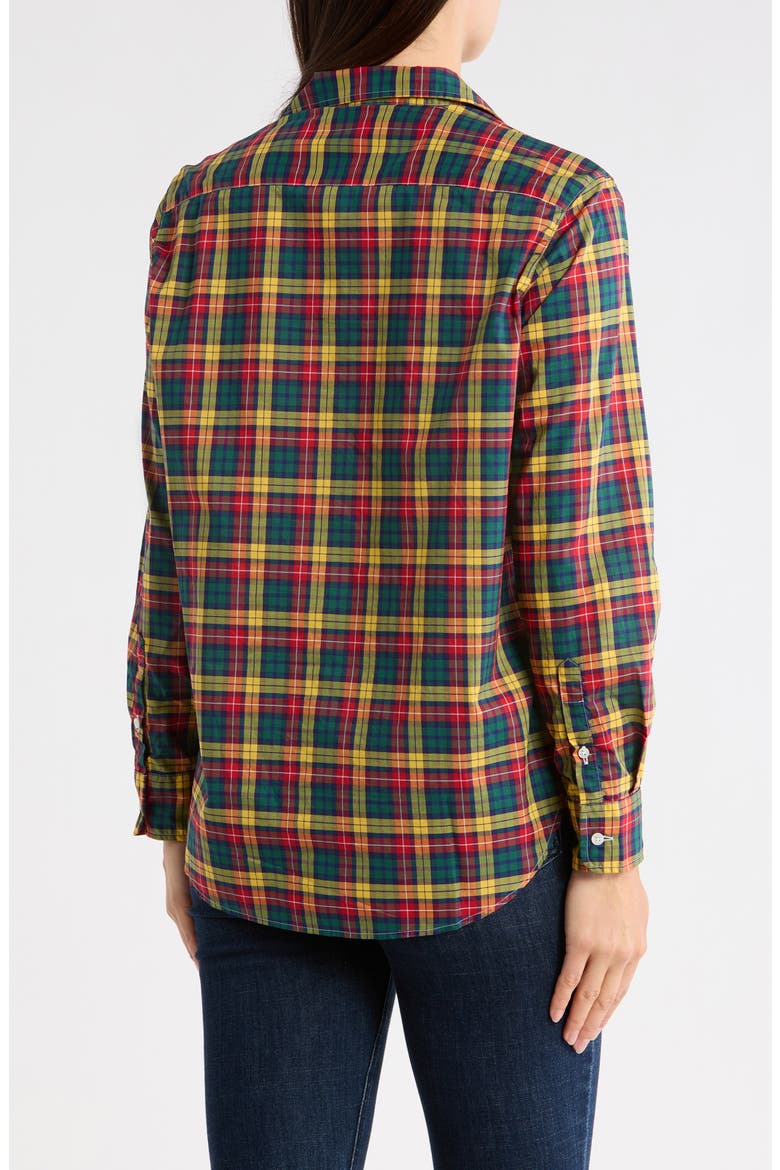 Relaxed Fit Button-Up Shirt, Alternate, color, YELLOW RED GREEN PLAID