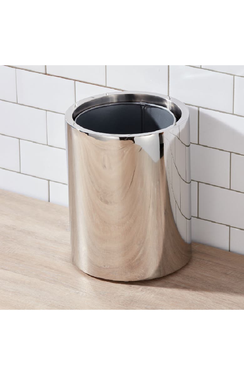 ROSELLI TRADING COMPANY Stainless Steel Wastebasket, Alternate, color, Silver