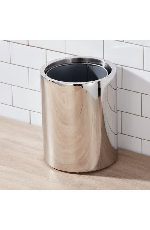 Roselli Trading Company Stainless Steel Wastebasket In Silver