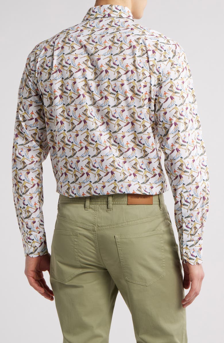 Scott Barber Surf Print Button-Up Shirt, Alternate, color,