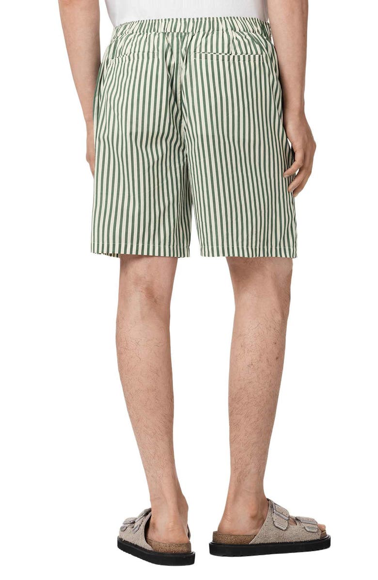 AllSaints Chopin Stripe Shorts, Alternate, color, White/ Green