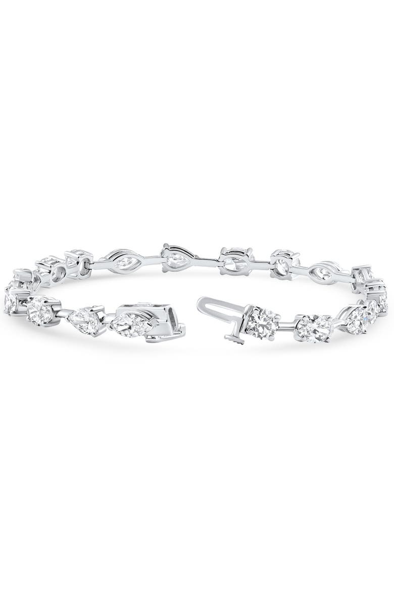 8Ct Mixed Cut Diamond Tennis Bracelet 7" 14k Gold Lab Grown, Alternate, color, 14k White Gold