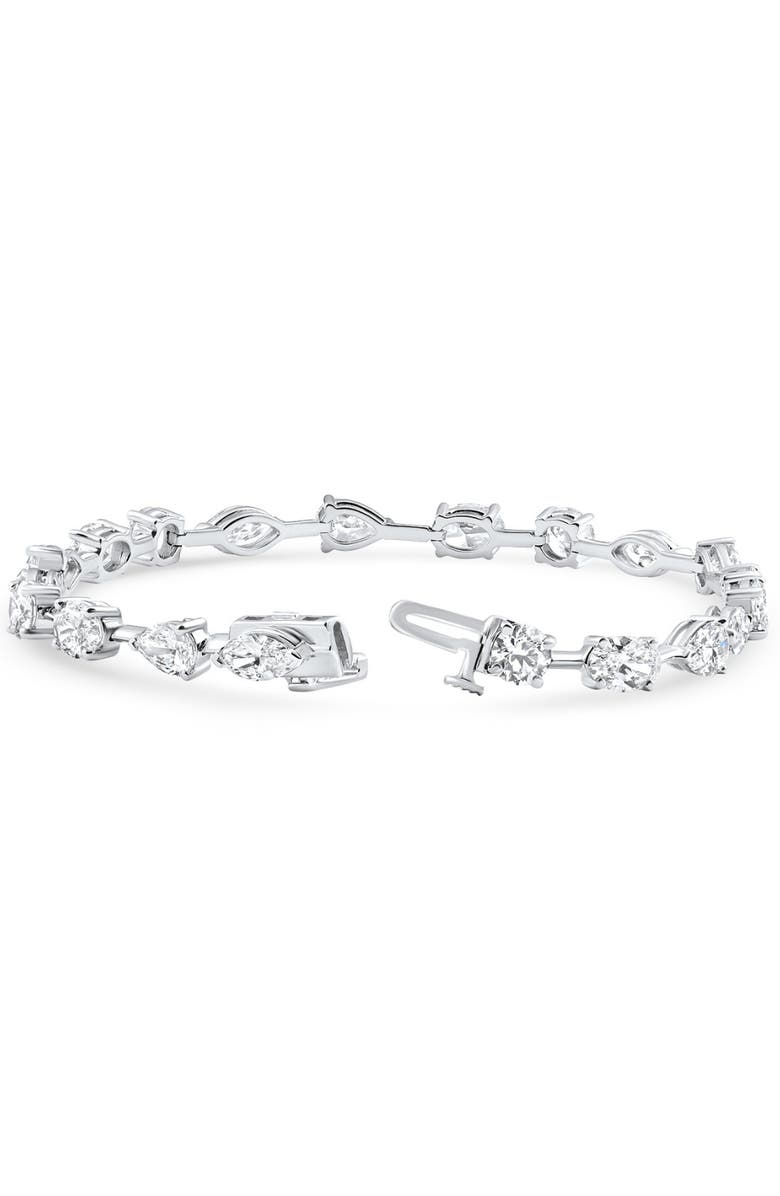 Bliss Diamond 8Ct Mixed Cut Diamond Tennis Bracelet 7" 14k Gold Lab Grown, Alternate, color, 14K White Gold