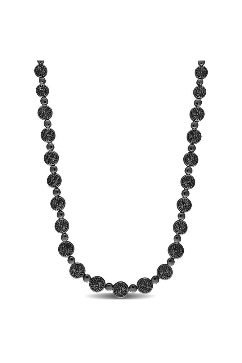 1 CTW Diamond Tennis Necklace Sterling Silver, Main, color, Black Diamond