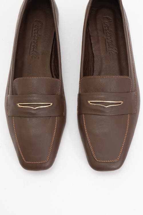 Forever & Always Shoes Iridessa Leather Flat Loafers In Brown Leather